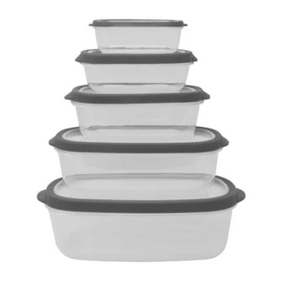 NWT Farberware Vented Nesting 10-pc. Plastic Stackable Food Container - Picture 1 of 3